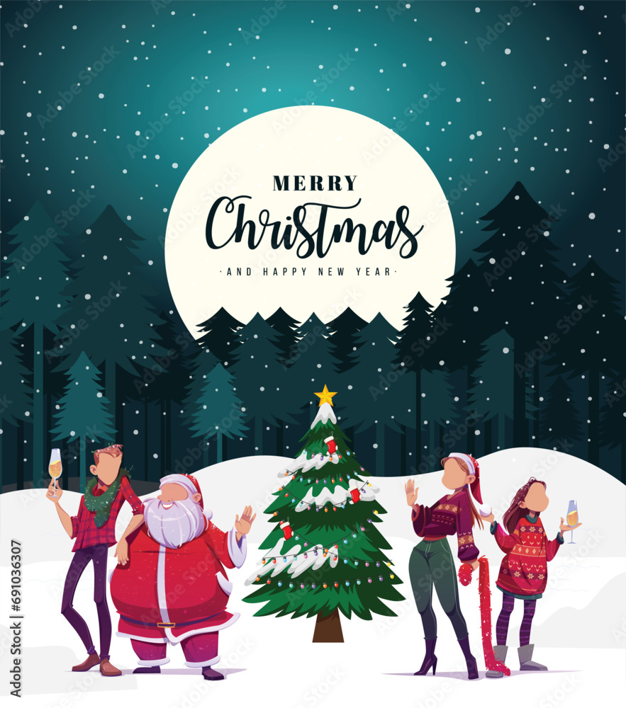 Merry Christmas background with christmas element. Vector illustration