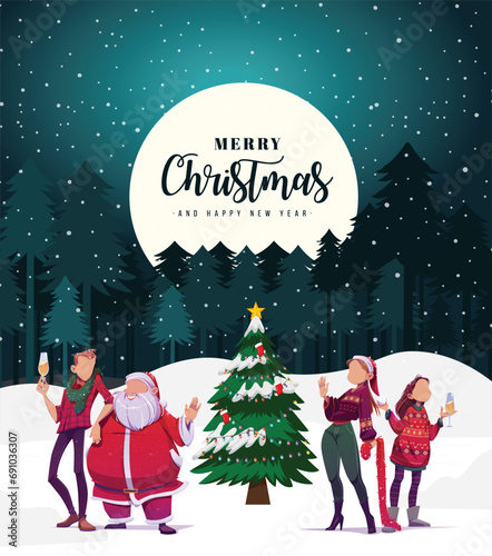 Merry Christmas background with christmas element. Vector illustration