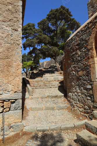 Derilict Buildings on Spinalonga Island, Crete, Greece. Europe. photo