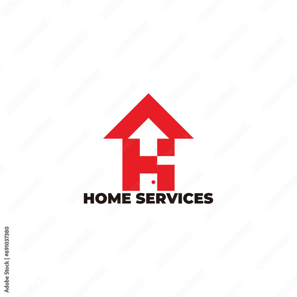 letter h k home arrow up logo vector letter h k home arrow up logo vector