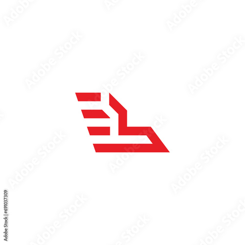 letter b fast shoes simple motion logo vector photo