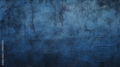Dark blue grunge textured background. Rough grainy concrete wall surface texture. Dark blue rough close-up surface backdrop photo
