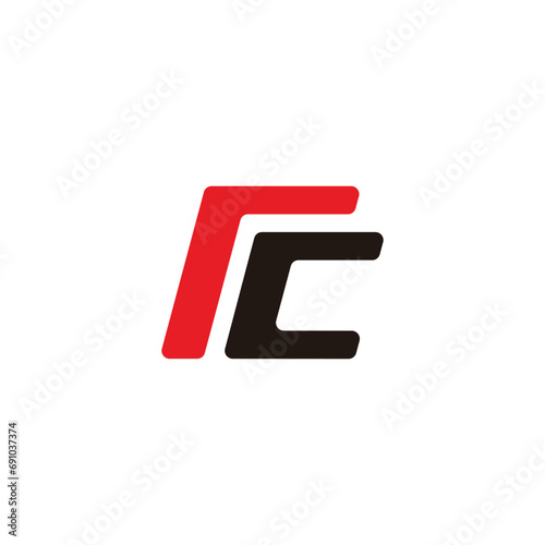 letter rc simple geometric colorful arrow logo vector