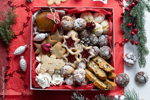 christmas cookies and christmas decorations