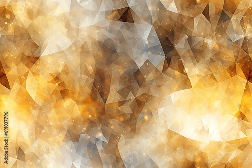 Abstract cosmic geometric luminous sparkling wallpaper background texture with gold, black and white touches. Great as luxury product advertisement banner or celebration postcard.