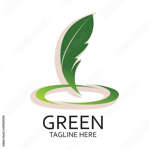 Green logo design simple concept Premium Vevtor photo