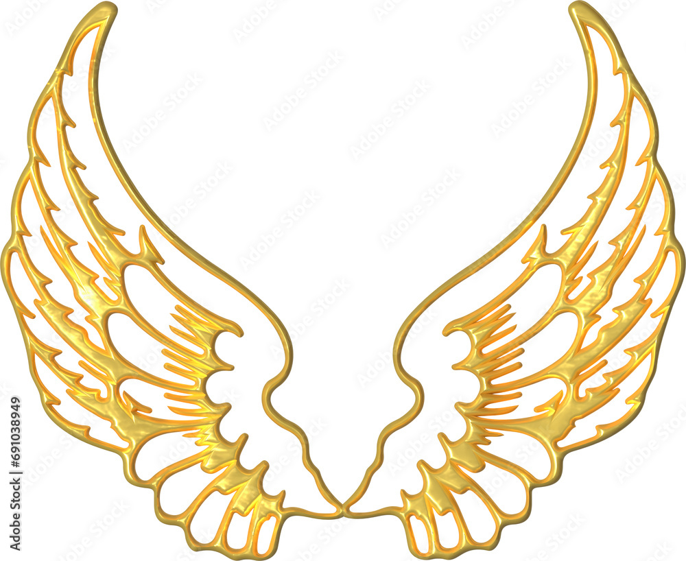 Golden wings illustration Golden wings illustration