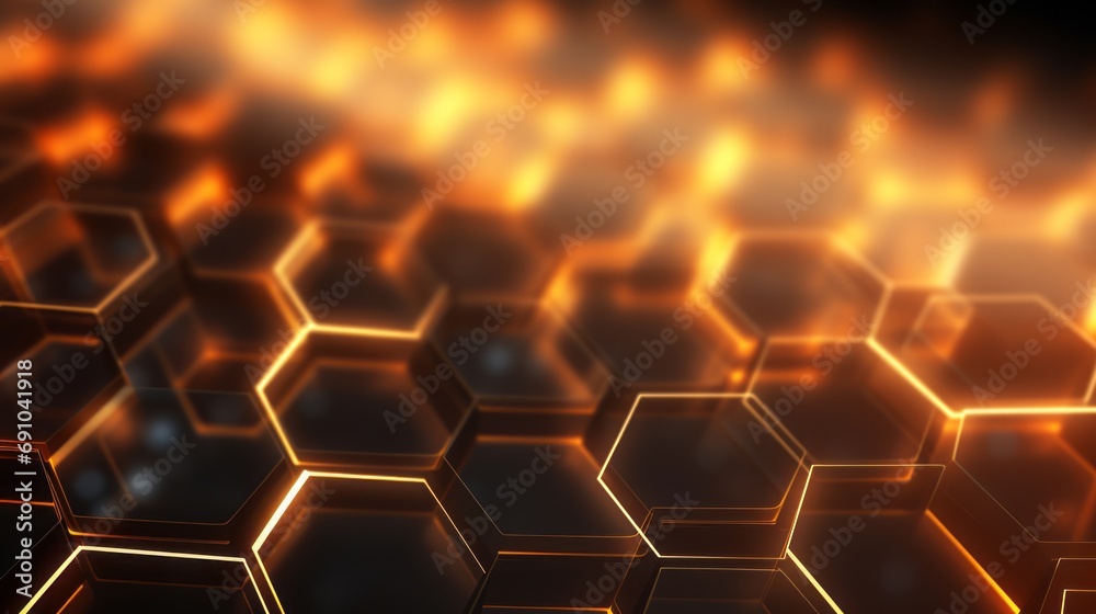 hexagonal glow: abstract background pattern with illuminated lights