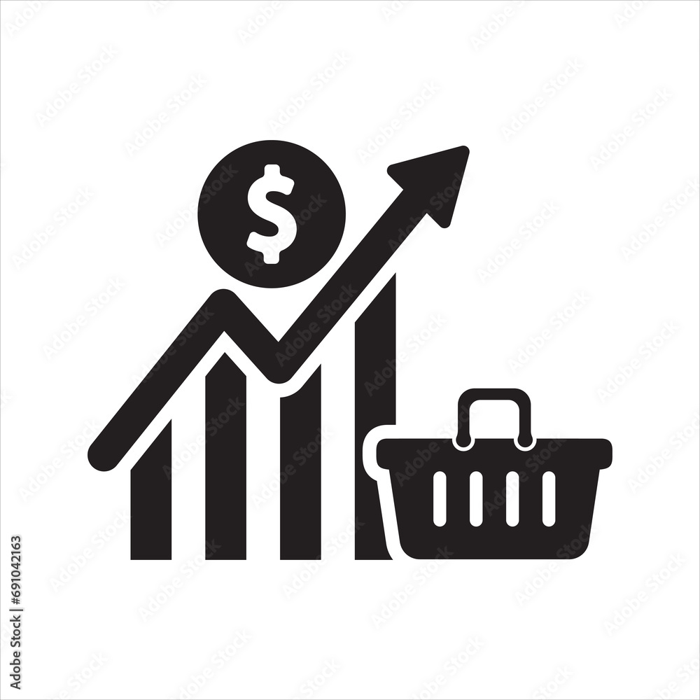 Food price growth icon. Food inflation icon Food price growth icon. Food inflation icon