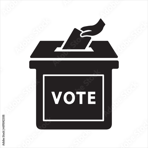 Vote icon. Voting. Ballot box. Election. Polling station icon	