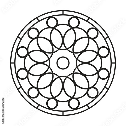 simple mandala coloring pages - easy mandala black and white outline - mandala for kids and adults