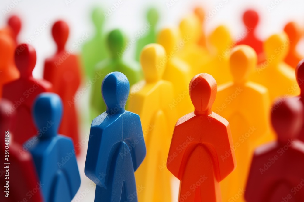 Colorful painted group of people figures