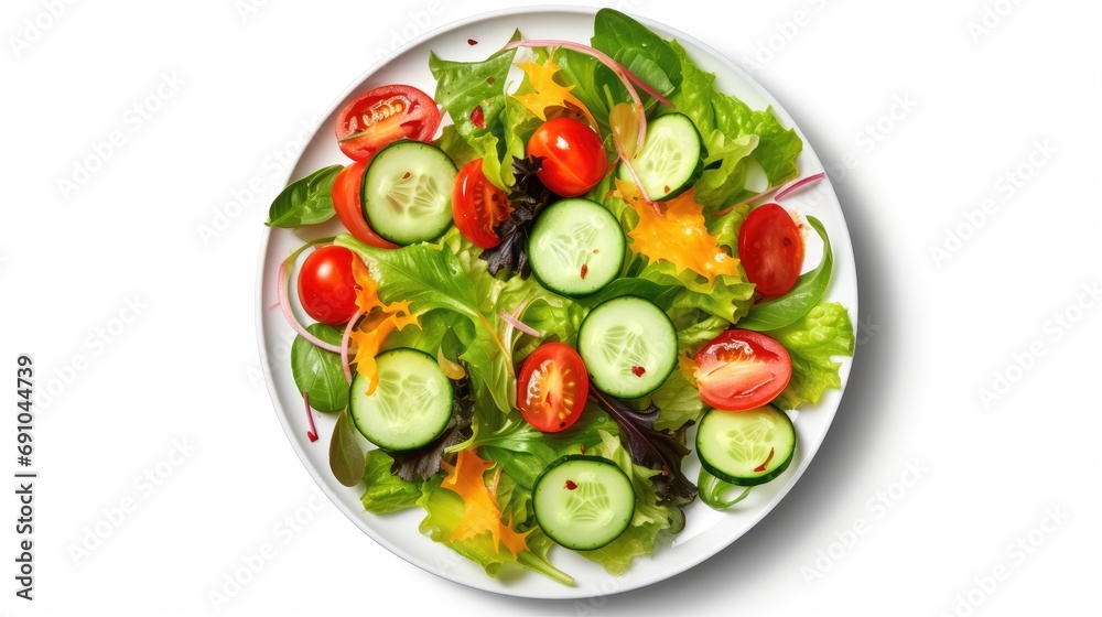 Salad plate PNG. Generative AI Salad plate PNG. Generative AI