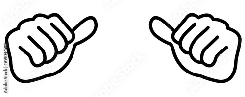 Thumb up, Thumbs down icon. Success, failure and celebration concept. SVG Cut Files for Cutting Machines like Cricut and Silhouette. Transparent background editable vector file