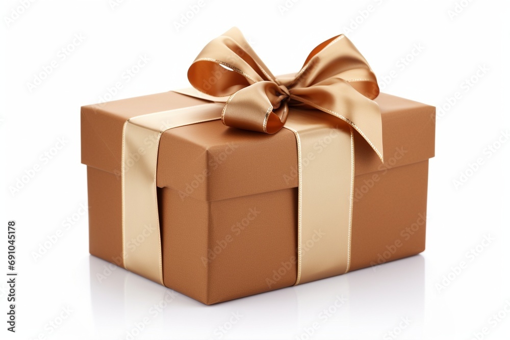 White Wonderland: Neatly Wrapped Gift on a Clean Background White Wonderland: Neatly Wrapped Gift on a Clean Background