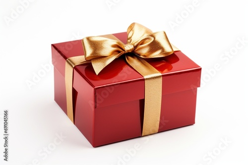 Gift Elegance: Neatly Packed Present on a White Background