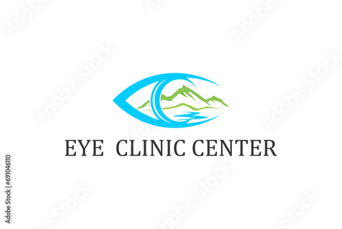 Eye doctor clinic specialist with a natural mountain river outdoor theme.
