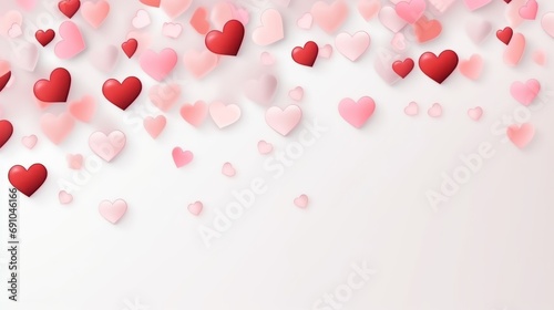 Coeurs de confettis en papier de saint valentin sur fond transparent 