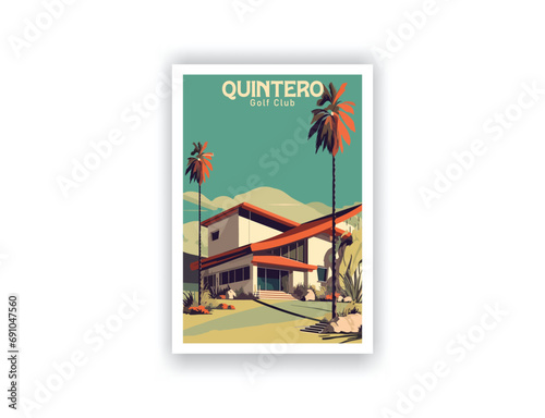 Quintero Golf Club. Vintage Travel Posters. Vector illustration, art. Famous Tourist Destinations Posters Art Prints Wall Art and Print Set Abstract Travel for Hikers Campers Living Room Decor