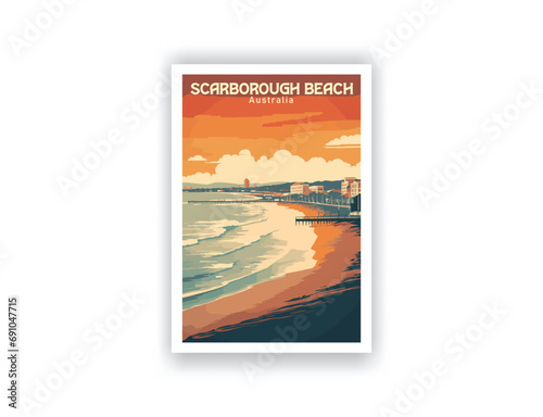 Scarborough Beach  Australia - Vintage Travel Poster