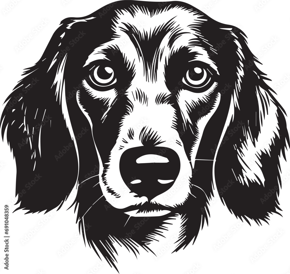 Fototapeta premium black and white dog illustration