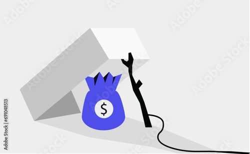 Debt or loan fancy trap to lure to borrow more money illustration