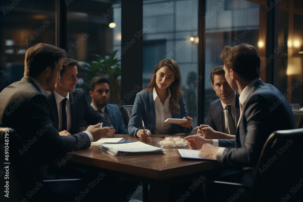 Corporate business team and manager in a meeting in the office Corporate business team and manager in a meeting in the office