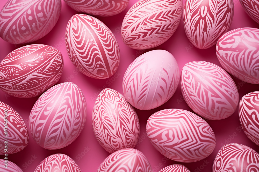 Pattern of pink and white Easter eggs over pink background spring wallpaper Pattern of pink and white Easter eggs over pink background spring wallpaper