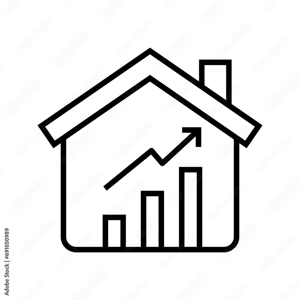 increased housing price, property investment icon vector increased housing price, property investment icon vector