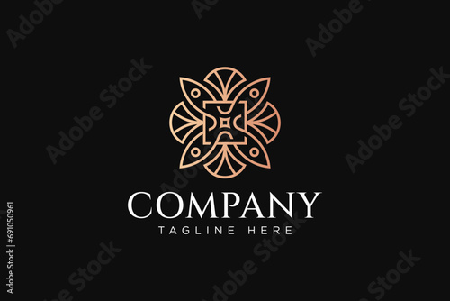 flower beauty ornament symbol logo with abstract concept for fashion boutique and jewelery #691050961