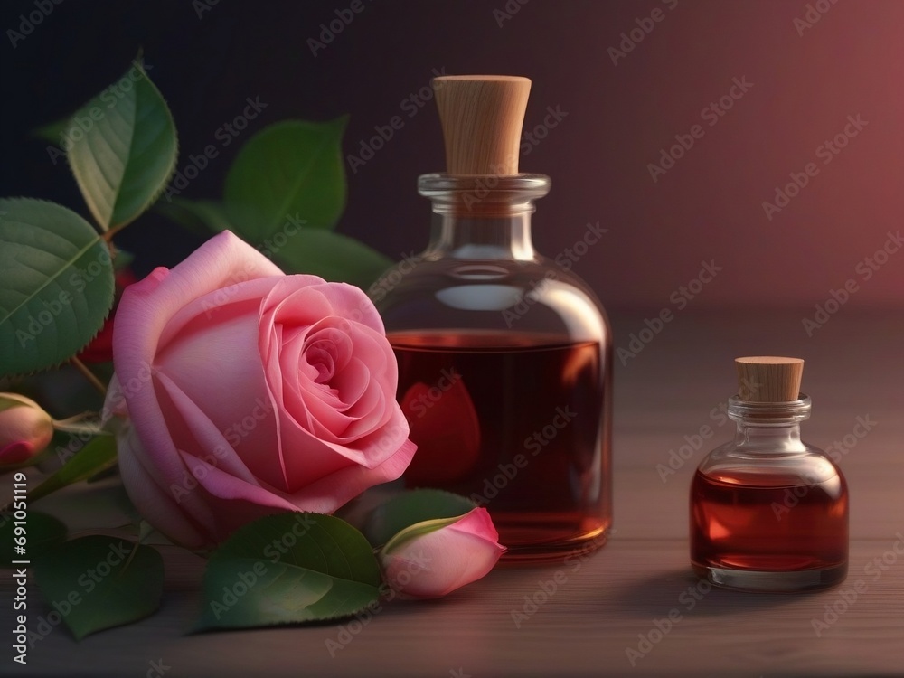 A serene image featuring essential aromatic oil infused with the delicate fragrance of roses, emphasizing natural remedies for skincare and holistic well-being in a tranquil environment. A serene image featuring essential aromatic oil infused with the delicate fragrance of roses, emphasizing natural remedies for skincare and holistic well-being in a tranquil environment.