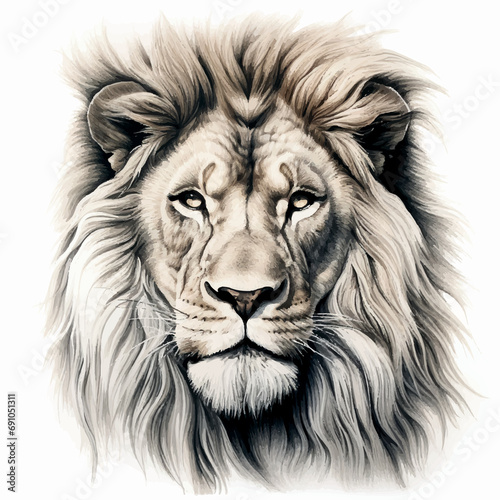 drawing of a lion Illustration