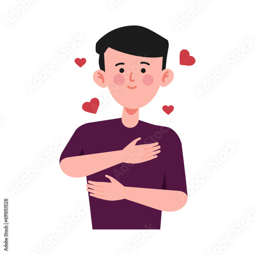 hug day illustration with man hugging himself