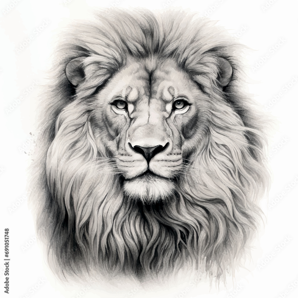 drawing of a lion Illustration drawing of a lion Illustration