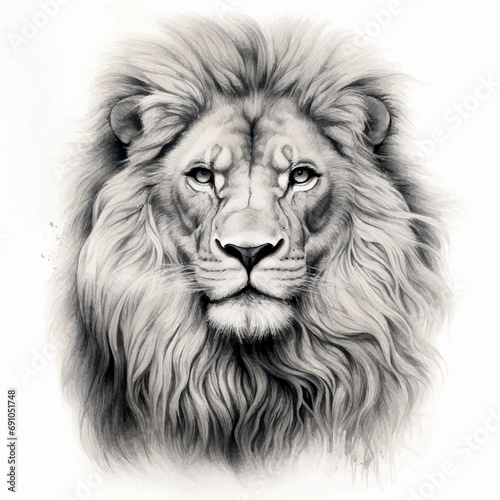 drawing of a lion Illustration