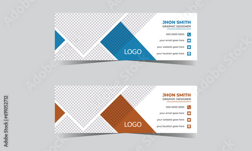 Free vector email signature design and professional business cover design template