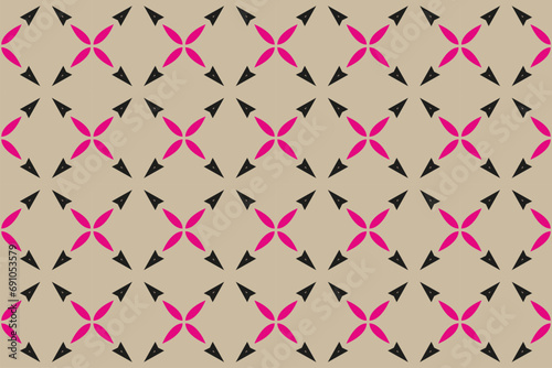 Abstract  geometric background. Dynamic shapes composition. Seamless pattern with symmetric geometric ornament. Ornamental mosaic texture.