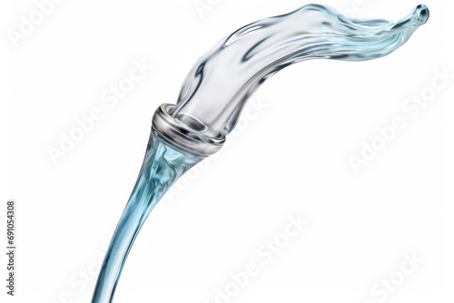 Faucet with water drop close up isolated