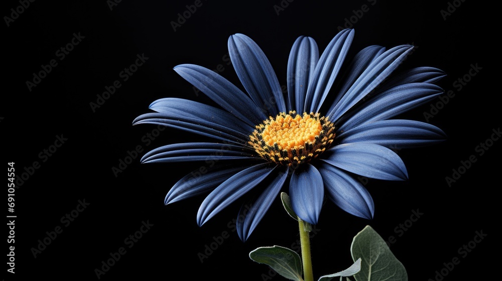 African daisy sympathy card on a black backdrop. Generative Ai. African daisy sympathy card on a black backdrop. Generative Ai.