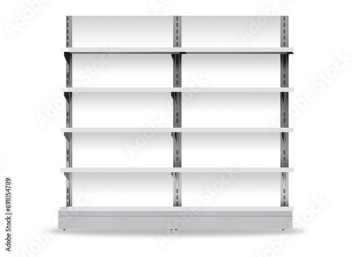 Display Gondola 2 Side Shelf Supermarket - Illustration