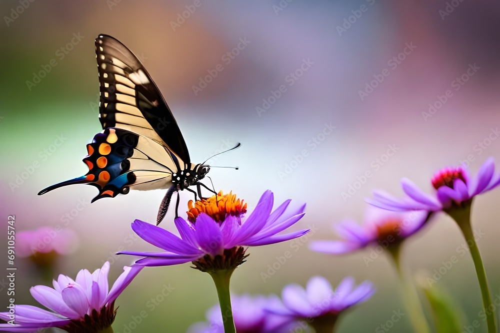 butterfly on flower butterfly on flower