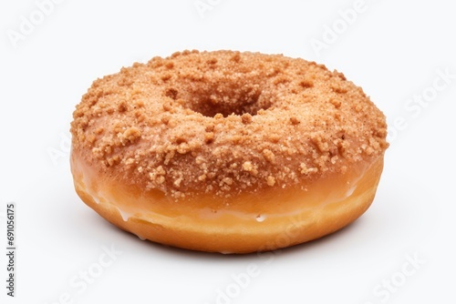 Glazed donut with cinnamon powder isolated