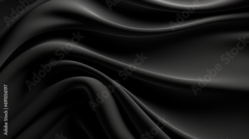 Beautiful symmetrical waving black cloth background, ultra realistic,