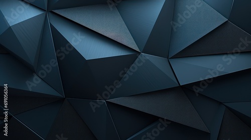 Black dark gray blue white abstract background. Geometric pattern shape. Line triangle polygon angle fold. Color gradient. Shadow. Matte. 3d effect. Rough grain grungy. Design