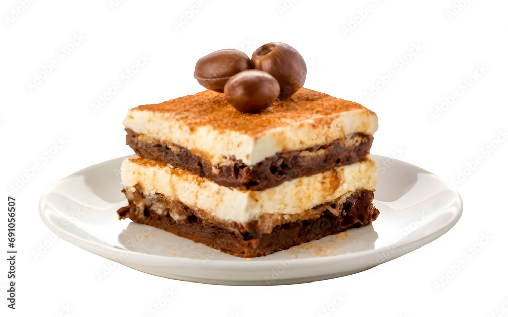 Tiramisu dessert, white and transparent background, isolated Tiramisu dessert, white and transparent background, isolated