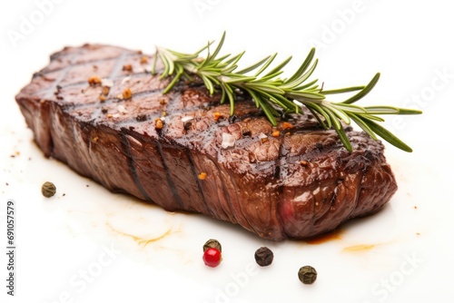 Grilled beef steak with rosemary and pepper