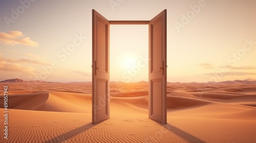 hridoy0538 Opened door on desert. Unknown and start up concept