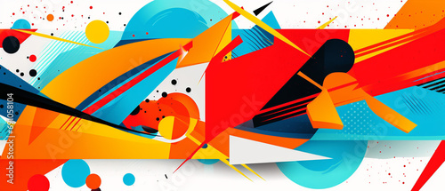Vibrant and energetic abstract artwork showcasing bold colors, dynamic lines, and captivating shapes.