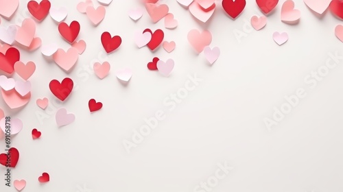 Coeurs de confettis en papier de saint valentin sur fond transparent