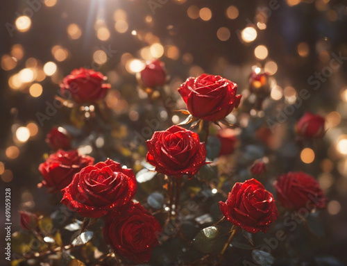 Nature background with red roses.AI